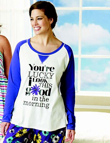 Lucky embellished sleep top