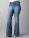 Light sandblast flare jean by DKNY JEANS