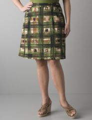 Brushstroke plaid A-line skirt by Lane Bryant
