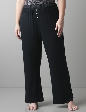 Plus size Satin trim sleep pant by Cacique