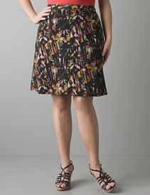 Brushstroke A-line skirt