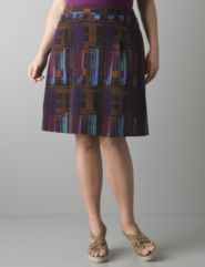 Brushstroke plaid A-line skirt by Lane Bryant