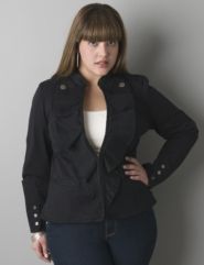 Plus sized Ruffle front jacket by Lane Bryant