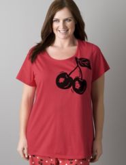Cherry short sleeve sleep shirt by Lane Bryant