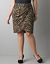 Animal print ponte faux wrap skirt