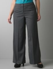 Pinstripe wide leg trouser by Lane Bryant