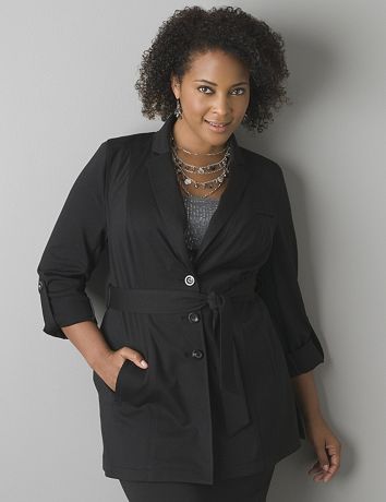 Ponte knit safari jacket by Lane Bryant