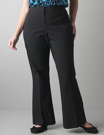 Full figured flared leg trouser