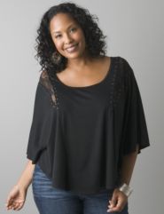 Plus-Size Poncho Top