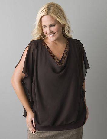 Spangled band bottom blouse by Lane Bryant
