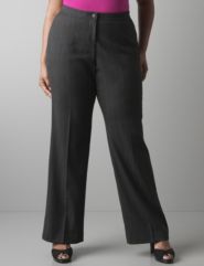Wide leg pinstripe trouser with Tighter Tummy Technology