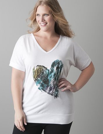 Full figure Wild heart graphic tee by Lane Bryant