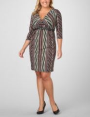Belted Dot & Stripe Dress