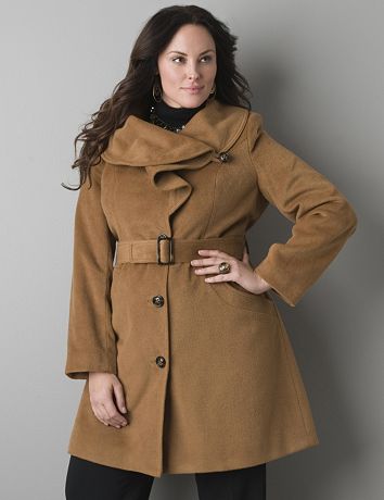 Ruffled collar coat by Lane Bryant