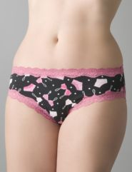 Lingerie print cotton hipster panty