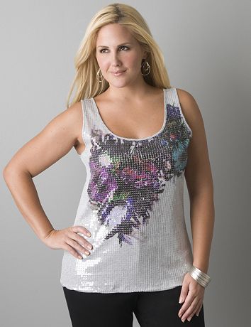 Floral sequin tank by Lane Bryant