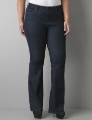 Dark rinse flare jegging by Lane Bryant