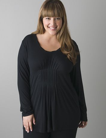 Pintuck long sleeve sleep top by Cacique