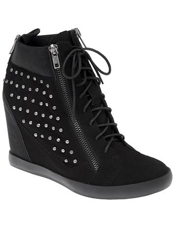 Wide Width Studded Hidden Wedge Sneakers by Lane Bryant