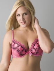 Ribbon slotted plunge bra by Cacique