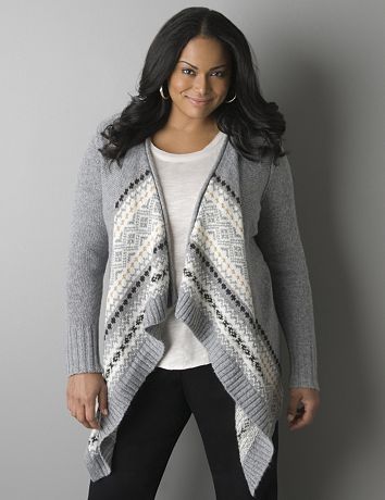 Fair Isle sparkle cardigan by Lane Bryant