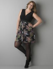 Sleeveless floral twofer dress by Lane Bryant