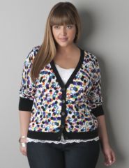 Paintball print 3/4 sleeve cardigan by Lane Bryant
