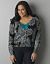 Rhinestone button cropped paisley cardigan by Lane Bryant