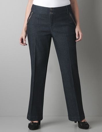 Zip trim denim pant by Lane Bryant
