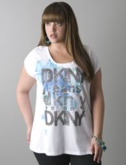 Rhinestone floral logo tee by DKNY JEANS