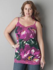 Fiji bloom lace trim cami by Lane Bryant
