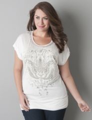 Keyhole back fleur de lis tee by Seven7