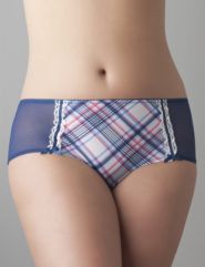 Ribbon slotted plaid boyshort panty by Cacique