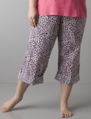 Animal print rolled leg sleep pant by Cacique