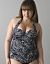 Palm print retro one piece swimsuit by Lane Bryant