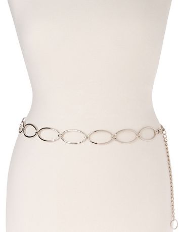 Silvertone oval chain belt by Lane Bryant