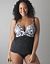 Twist front swim tank with built in Cacique plunge bra