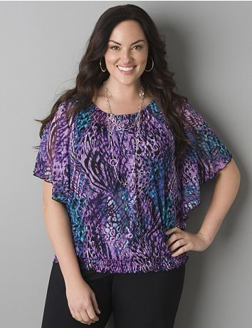 Sheer animal print top by Lane Bryant