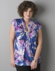 Mixed print embellished top