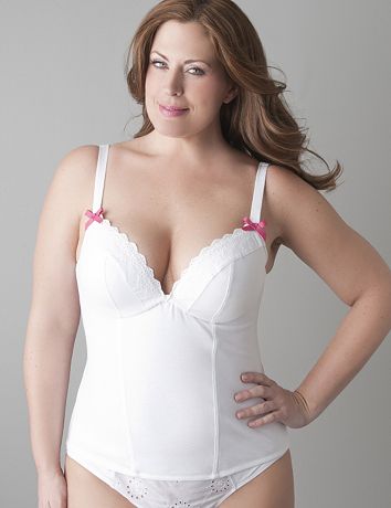 Eyelet lace cotton corset by Cacique