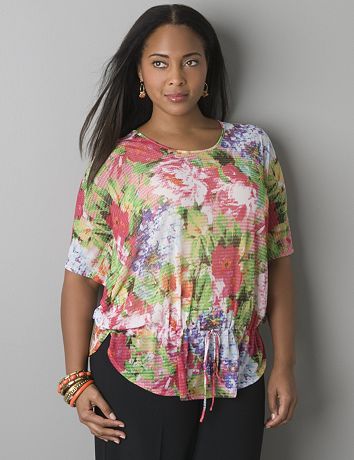 Floral flutter side top by Lane Bryant