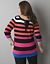 Plus size 3/4 sleeve striped sweater