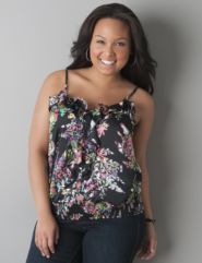 Floral ruffled tank top by Lane Bryant
