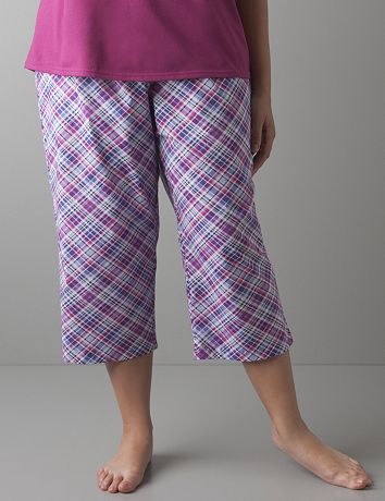 Plaid cropped sleep pant by Cacique