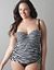 Striped bandeau one piece swim suit by Cacique