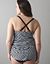 Striped bandeau one piece swim suit by Cacique