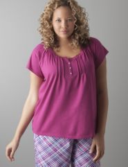 Short sleeve pintuck sleep top by Cacique