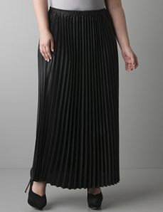 Knife pleat long skirt by Lane Bryant
