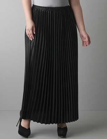 Knife pleat long skirt by Lane Bryant
