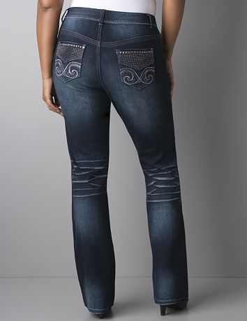 Embellished slim boot jean by Lane Bryant